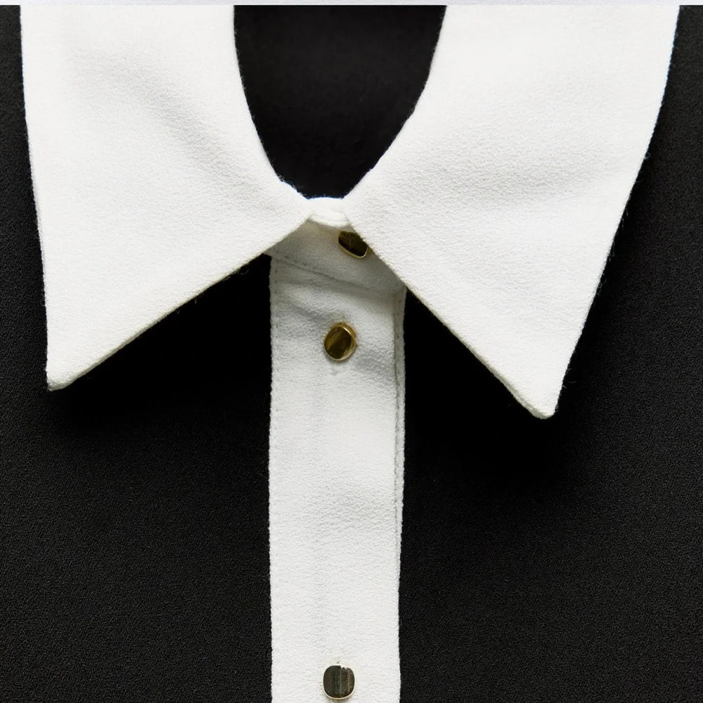 ZARA SHOULDER PAD BLACK MINI DRESS NWT - Picture 8 of 9